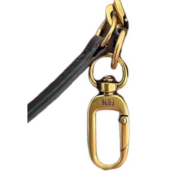 Hobo Intl Black Leather zodiac Star Sign Aquarius Pouch W/ Dogclip EUC - Picture 2 of 7